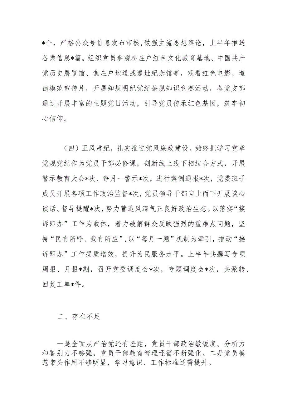 2023年党建半年工作小结及述职整改情况报告.docx_第3页