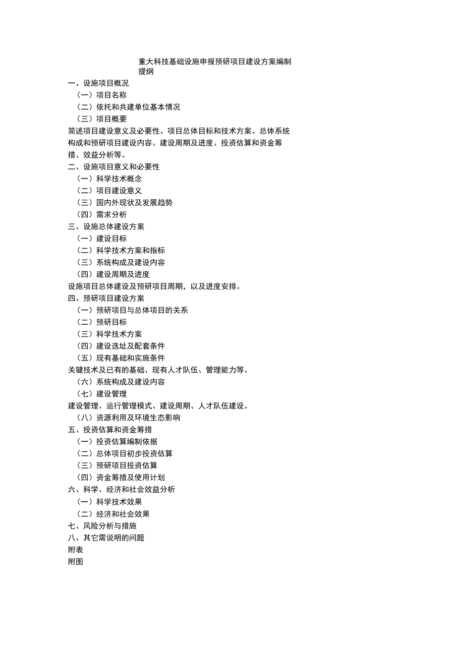重大科技基础设施申报预研项目建设方案编制提纲.docx_第1页