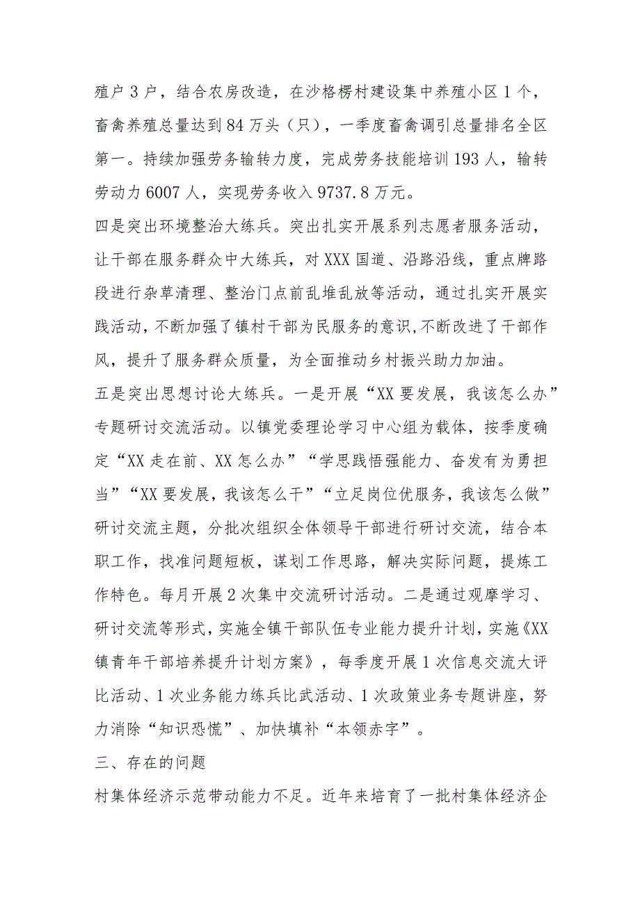 关于某镇关于开展乡村振兴“岗位大练兵、业务大比武”活动情况的报告.docx_第3页