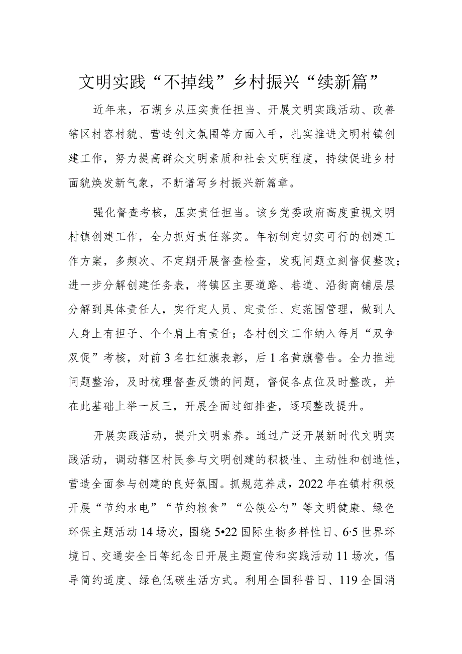 文明实践“不掉线”乡村振兴“续新篇”.docx_第1页