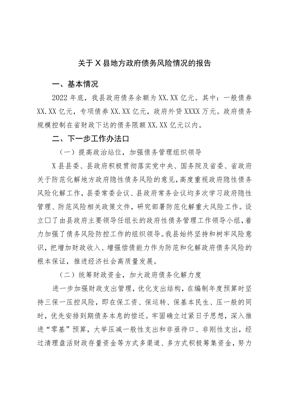 地方政府债务风险情况的报告.docx_第1页