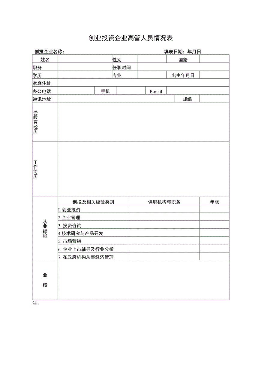 创业投资企业高管人员情况表.docx_第1页