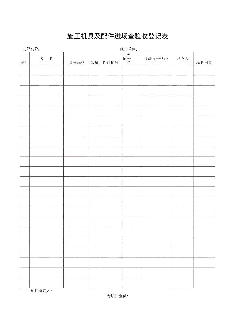 施工机具及配件进场查验收登记表.docx_第1页