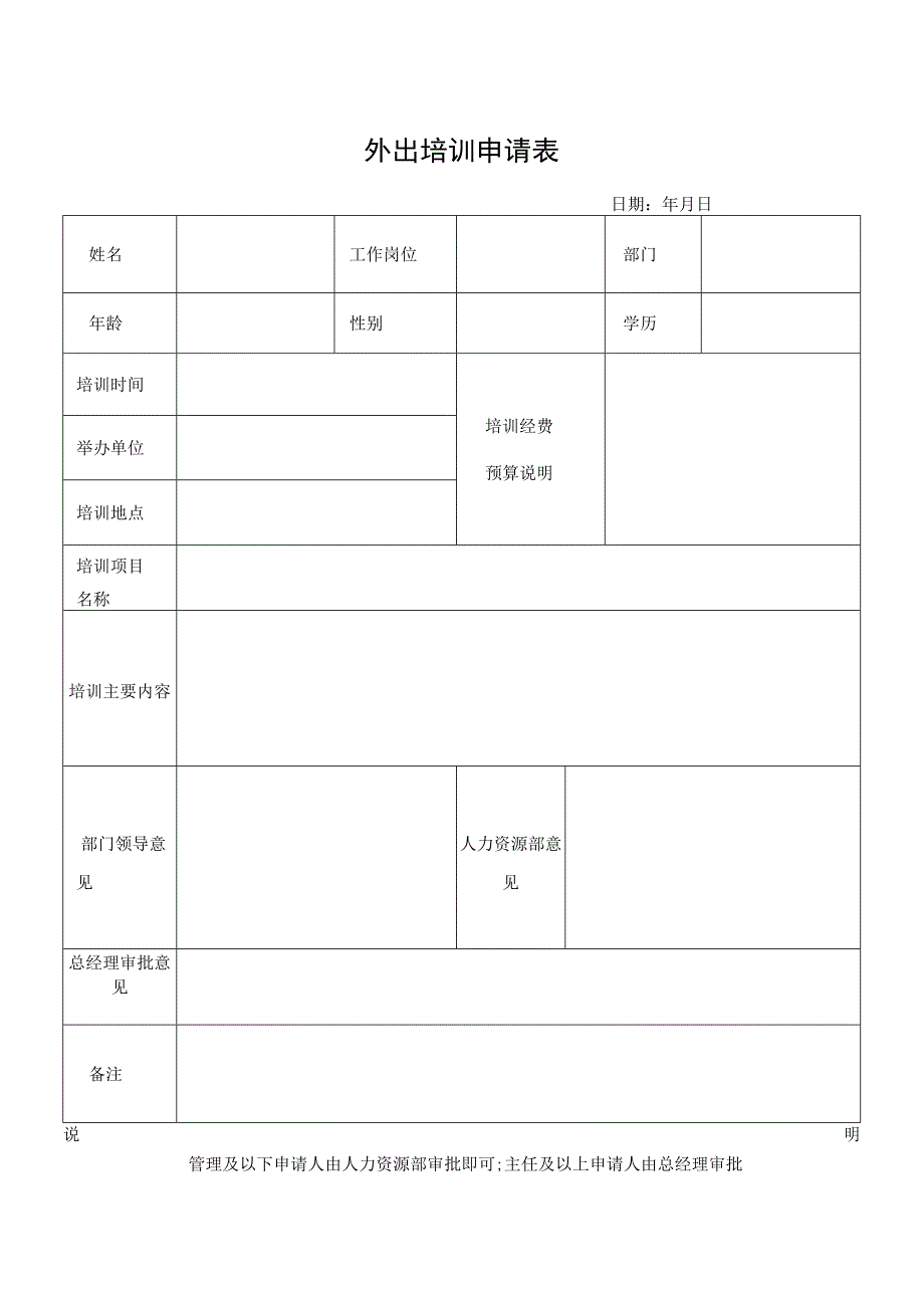 外出培训申请表.docx_第1页