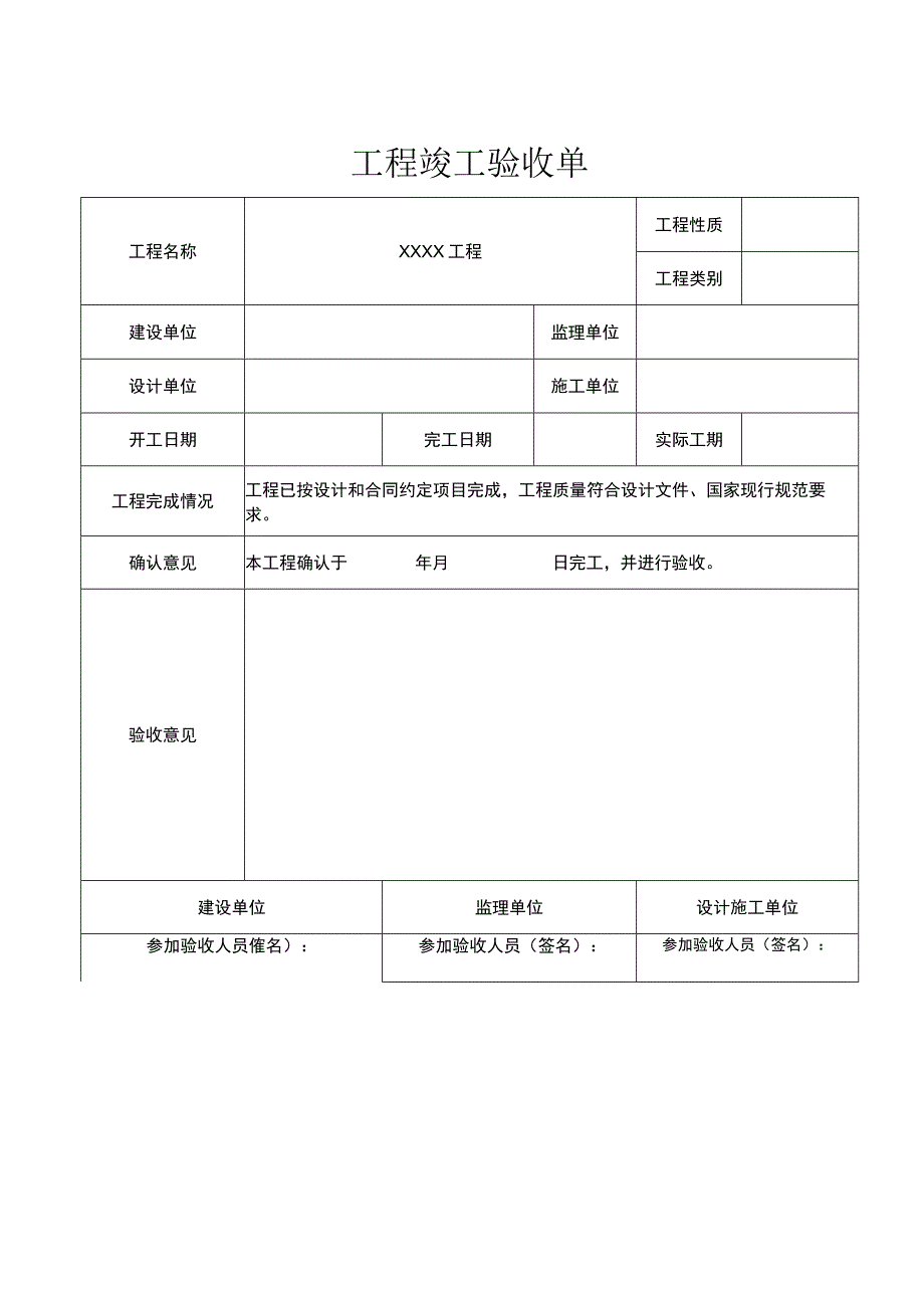 工程竣工验收清单参考模板 5篇.docx_第1页