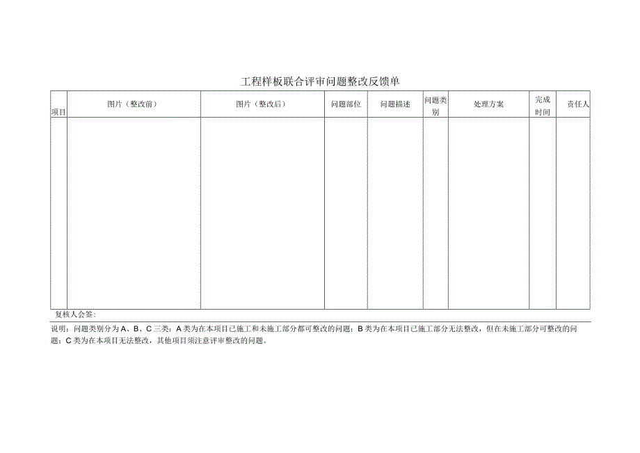 工程样板联合评审问题整改反馈单.docx_第1页