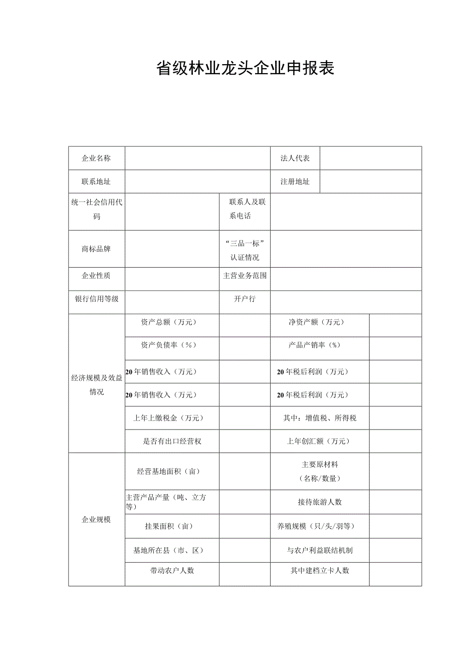 省级林业龙头企业申报表.docx_第1页