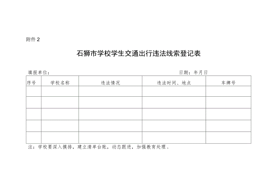 石狮市学校学生出行方式排查表填报单位日期年月日备注.docx_第2页