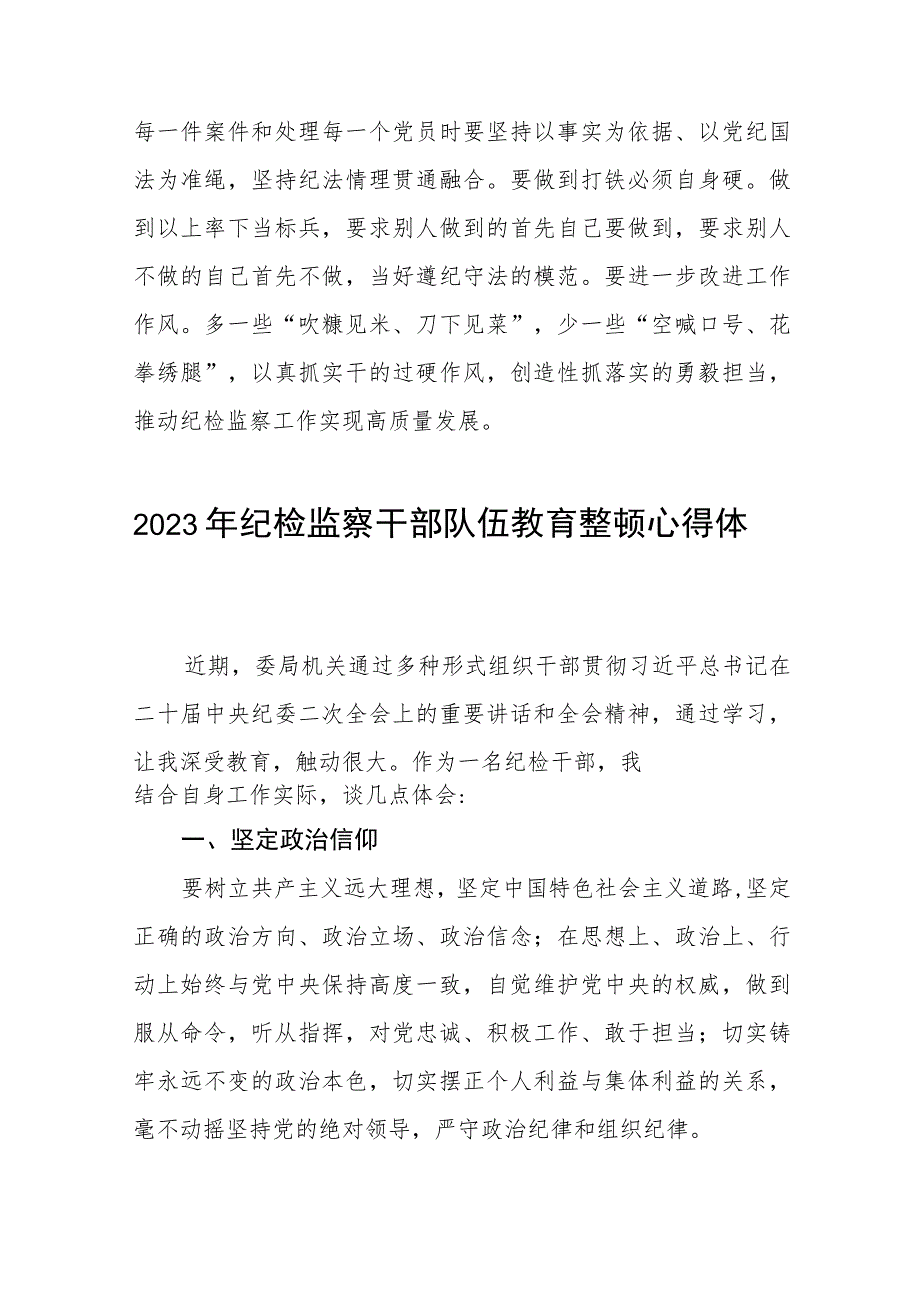 2023年纪检监察干部队伍教育整顿心得体会最新范文(九篇).docx_第3页