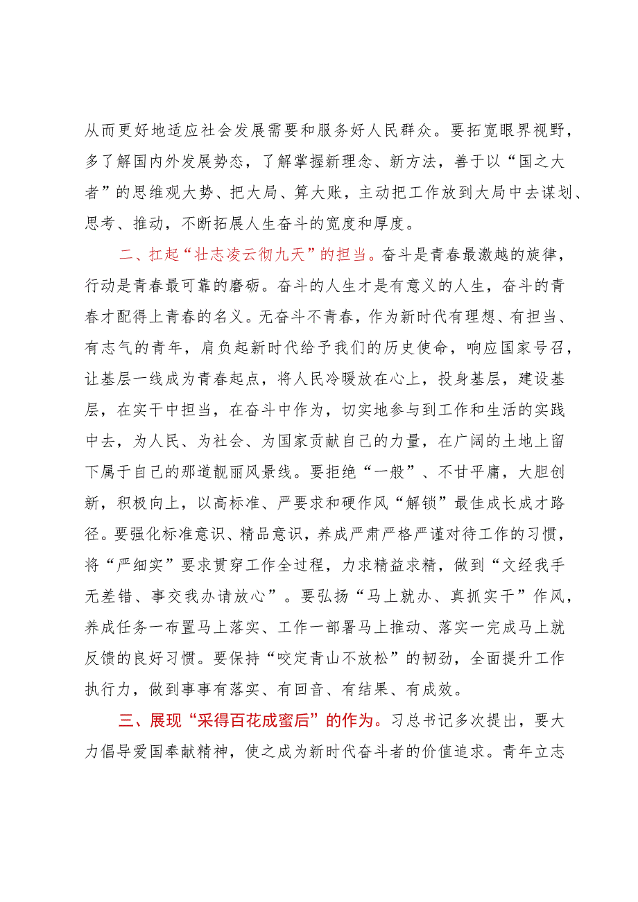 青年座谈交流发言：践行使命担当做新时代奋发有为青年.docx_第2页