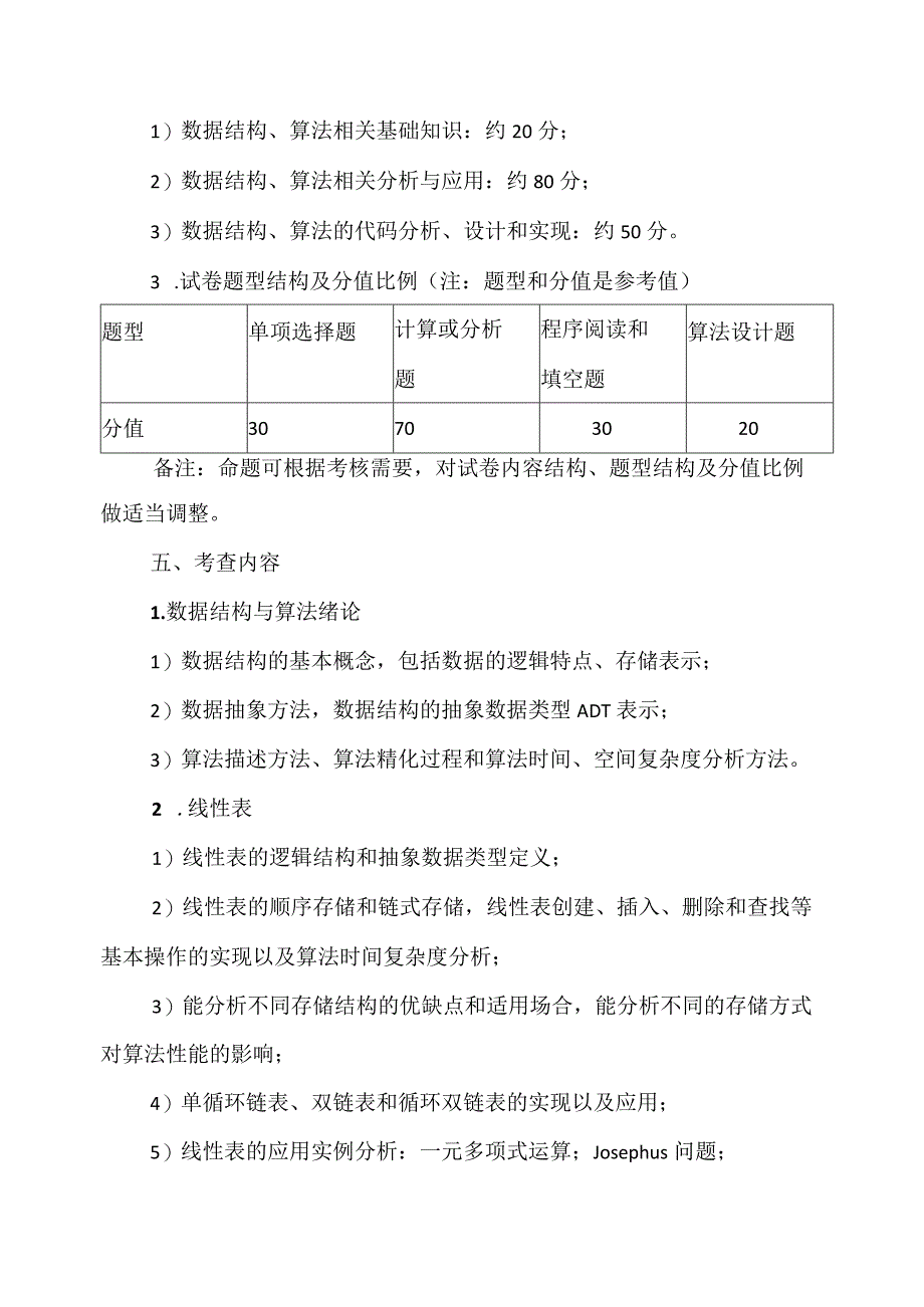 XX理工大学20X年全国硕士研究生招生考试自命题科目《数据结构》考试大纲.docx_第2页