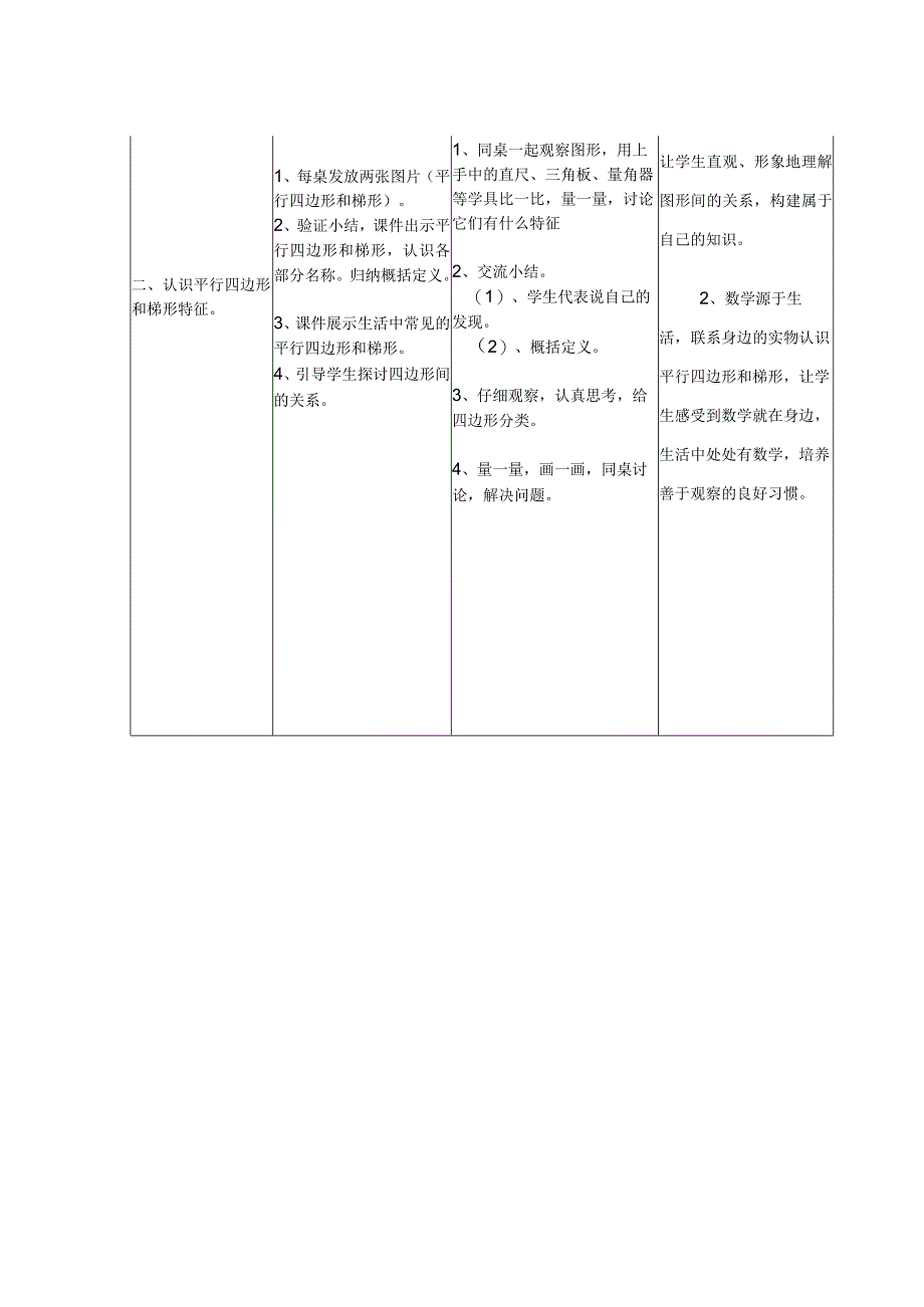 人教版第七册第四单元 《平行四边形和梯形的认识》 教学设计.docx_第3页