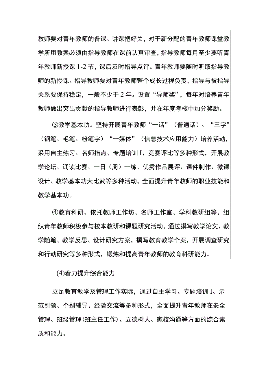 2023中小学青年教师培养工作方案（完整版）.docx_第3页