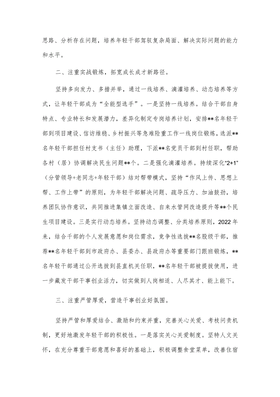 把好关键环节 培优育强年轻干部队伍（人才工作经验做法）.docx_第2页