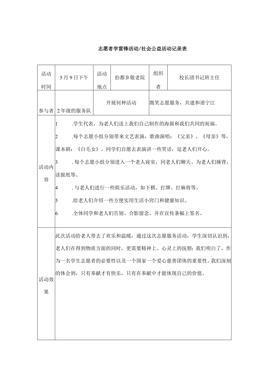 学雷锋志愿服务活动记录表.docx_第2页