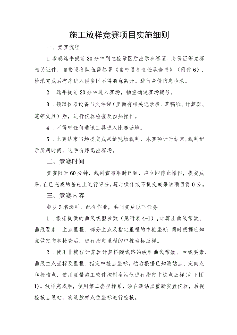 2023年山东省交通运输行业桥隧工（学生组）职业技能竞赛施工放样竞赛项目实施细则.docx_第1页