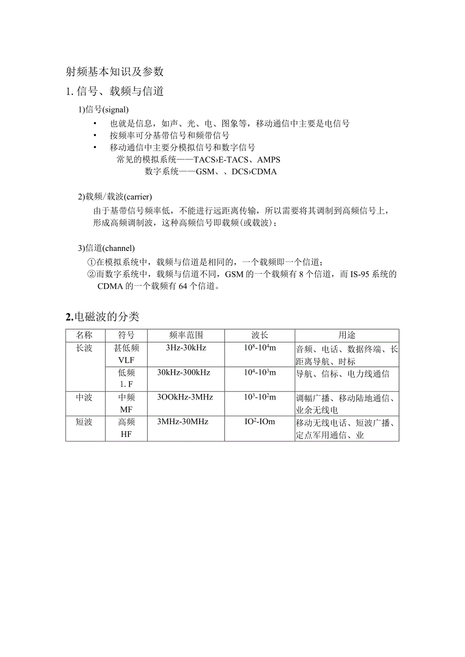 射频基本知识及参数培训资料.docx_第1页