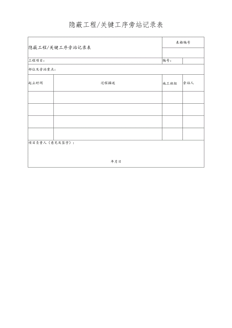 隐蔽工程关键工序旁站记录表.docx_第1页