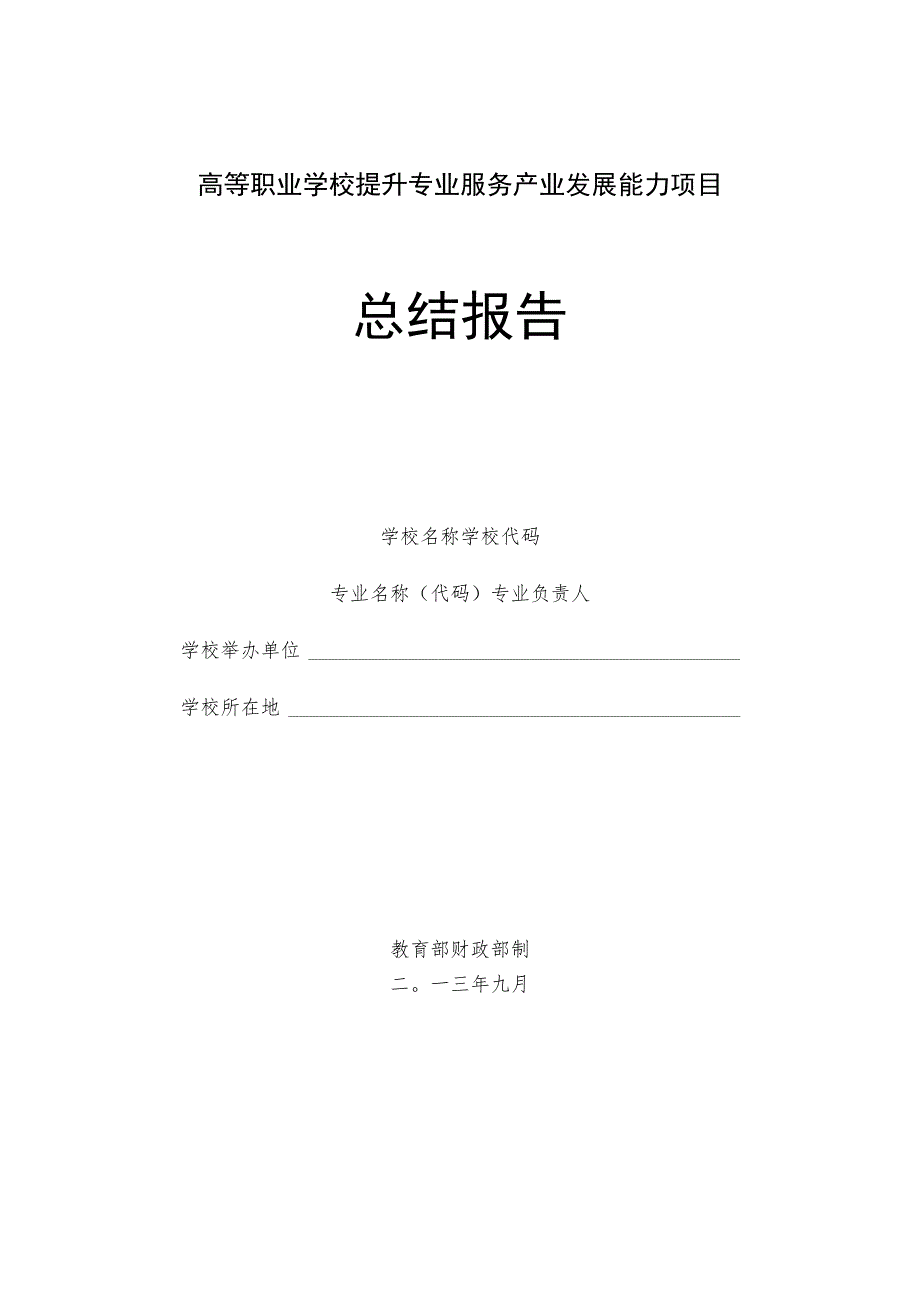 高等职业学校提升专业服务产业发展能力项目总结报告.docx_第1页