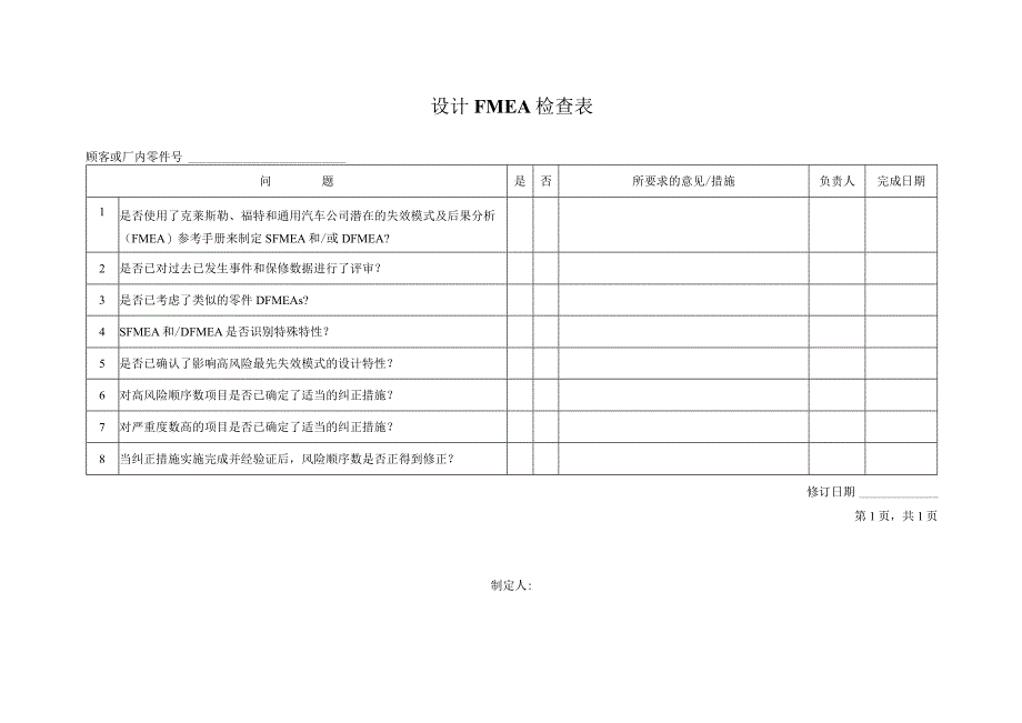 设计FMEA检查表.docx_第1页