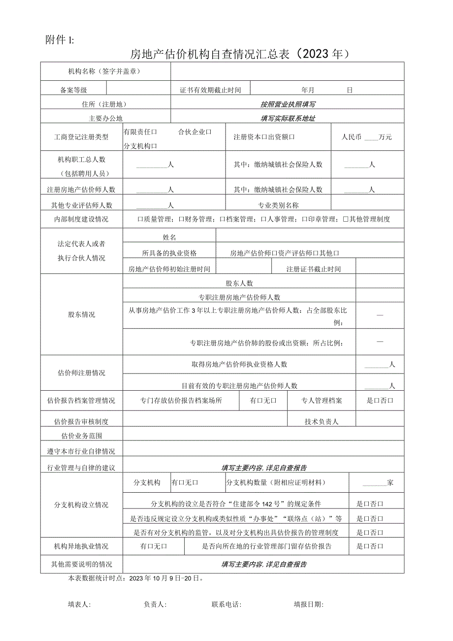 房地产估价机构自查情况表.docx_第1页