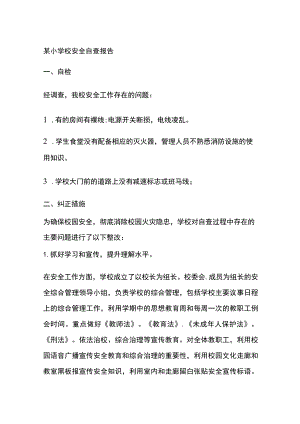 某小学校安全自查报告.docx