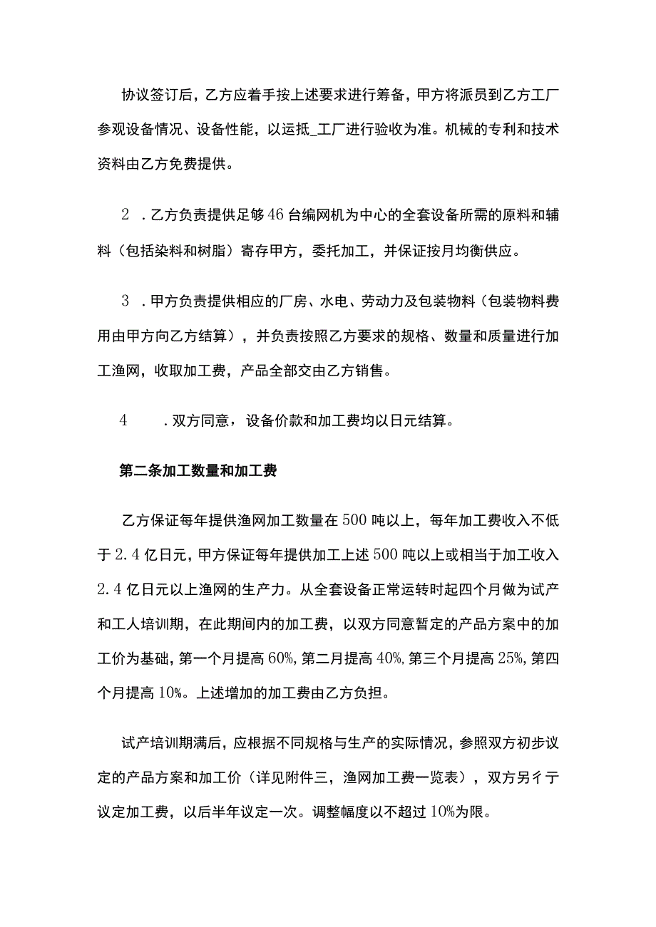 对日渔网来料加工协议书 标准版.docx_第2页