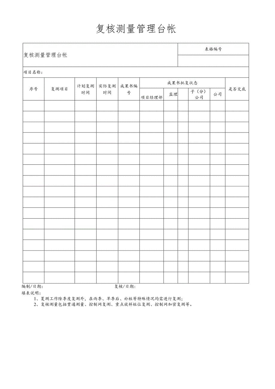 复核测量管理台帐.docx_第1页