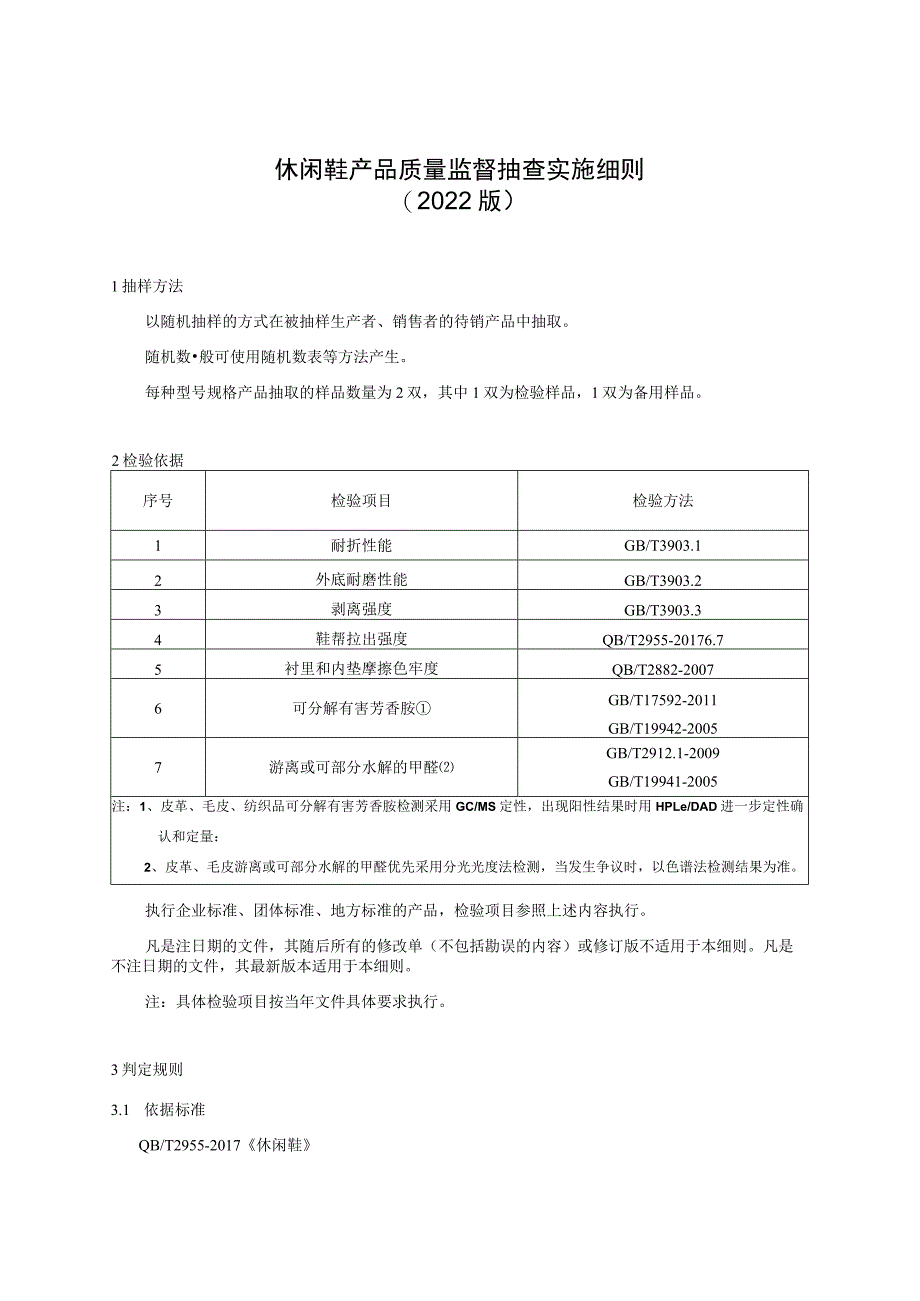 休闲鞋产品质量监督抽查实施细则（2022年版）.docx_第1页