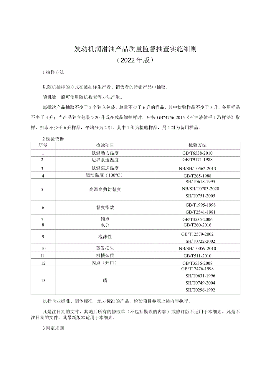 发动机润滑油产品质量监督抽查实施细则（2022年版）.docx_第1页