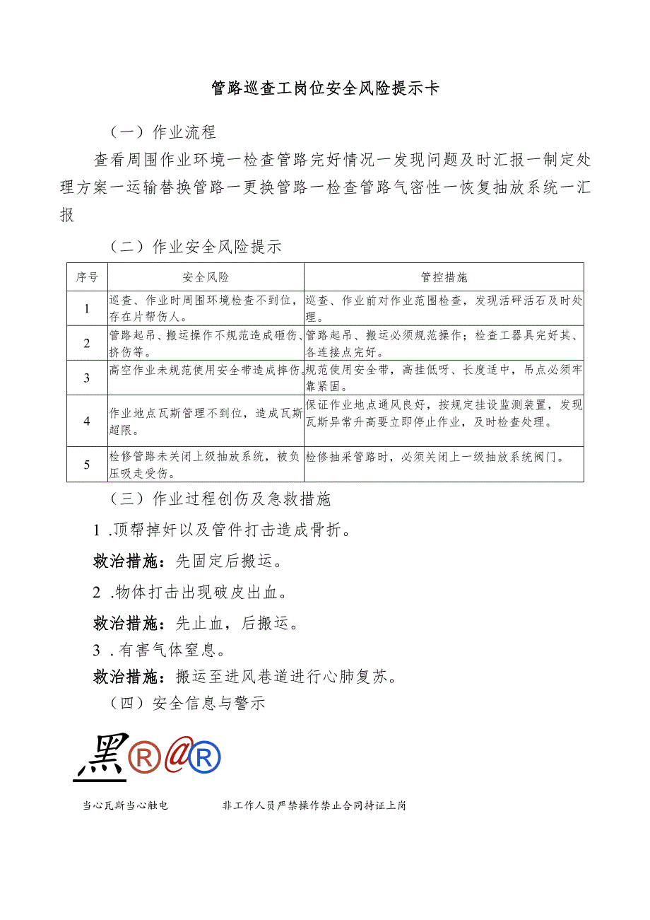 管路巡查工岗位安全风险提示卡.docx_第1页