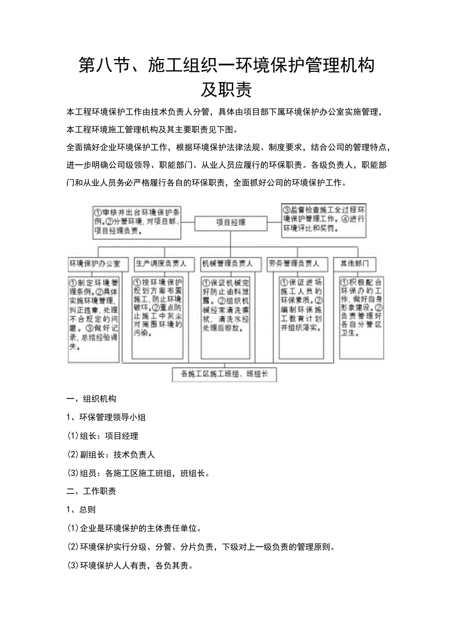 第八节、施工组织—环境保护管理机构及职责.docx_第1页