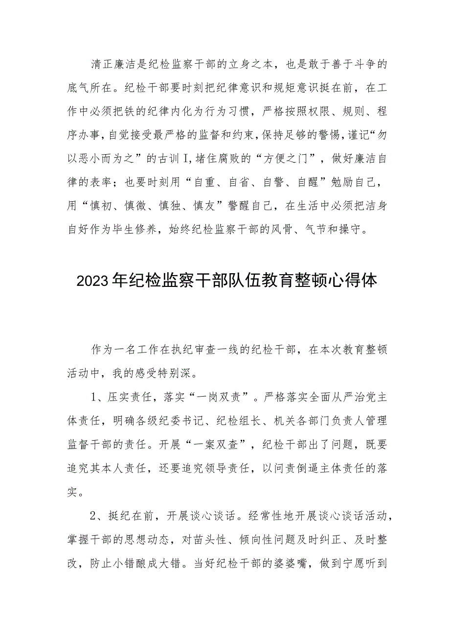 《2023年纪检监察干部队伍教育整顿》心得体会发言材料合集(九篇).docx_第3页