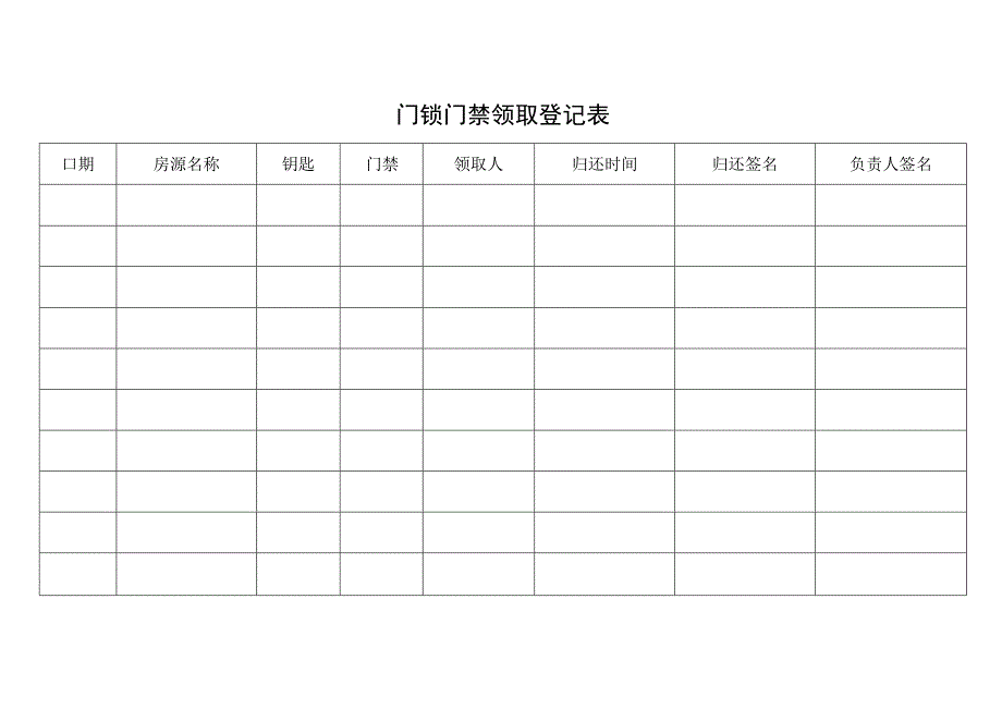 门锁门禁领取登记表.docx_第1页