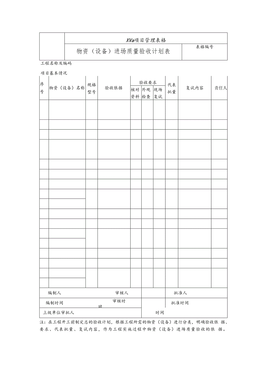 物资（设备）进场质量验收计划表.docx_第1页