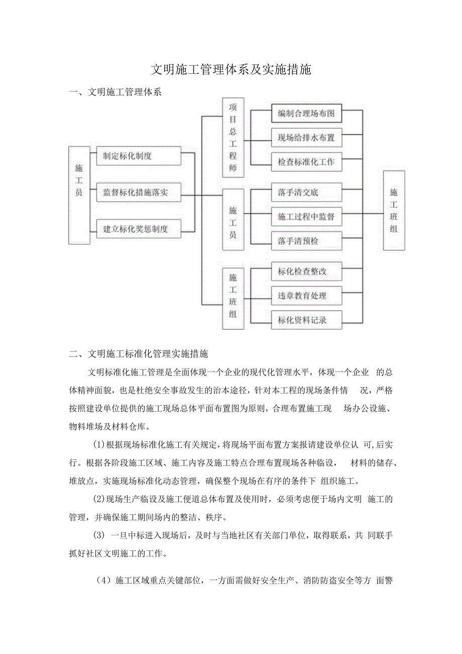 文明施工管理体系及实施措施.docx_第1页