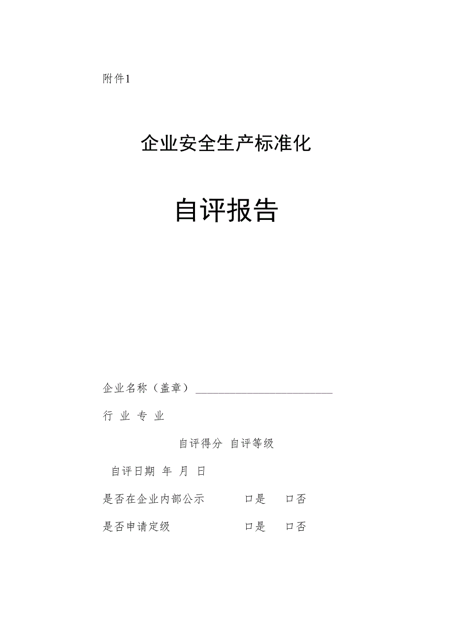 企业安全生产标准化自评报告（含主要负责人承诺书）.docx_第1页