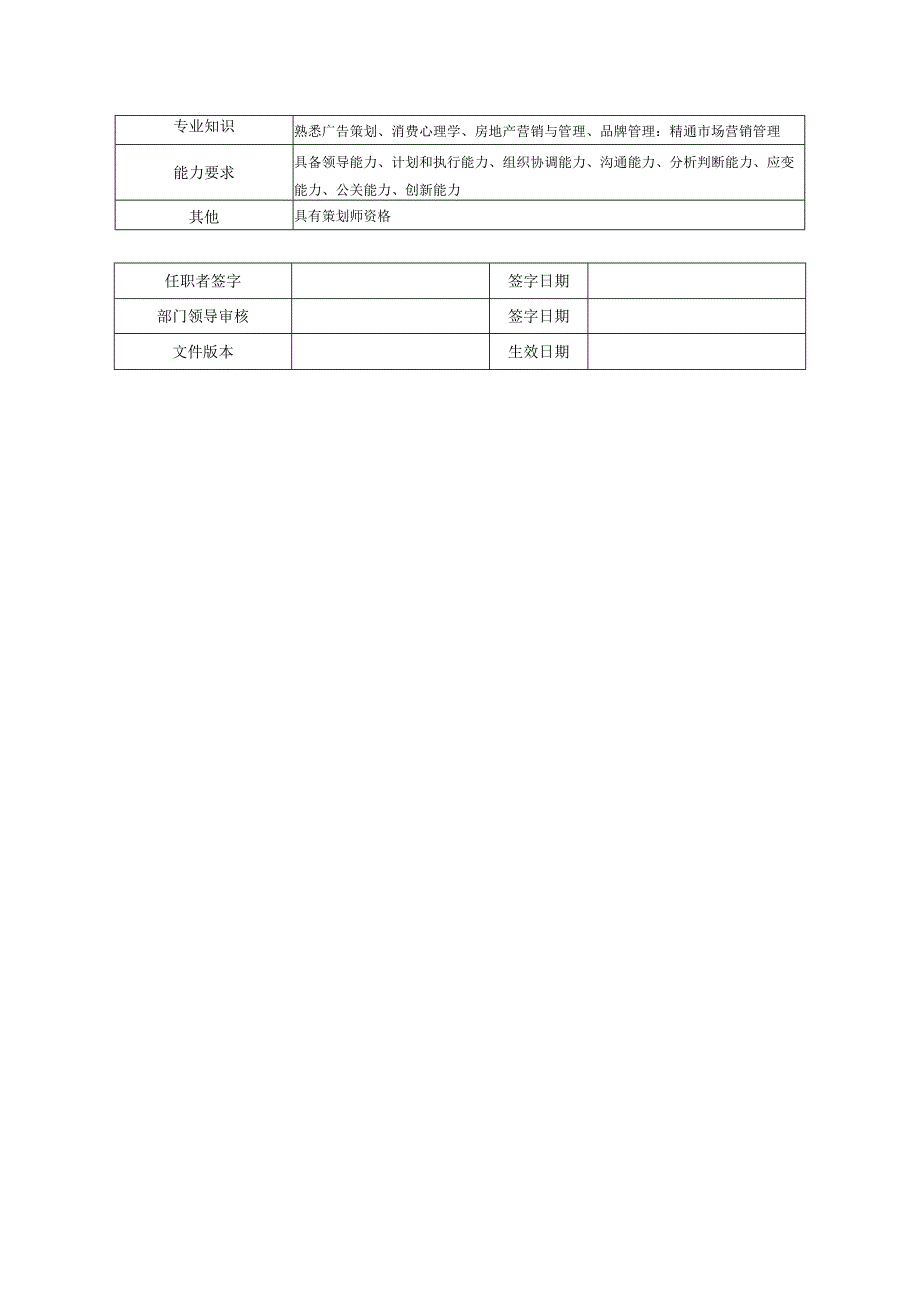 策划部部长岗位说明书.docx_第3页