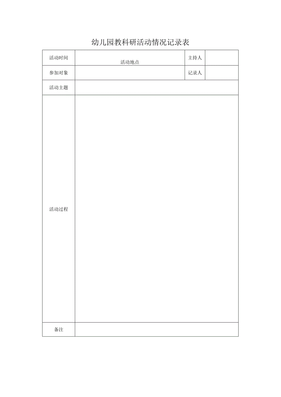 幼儿园教科研活动情况记录表.docx_第1页