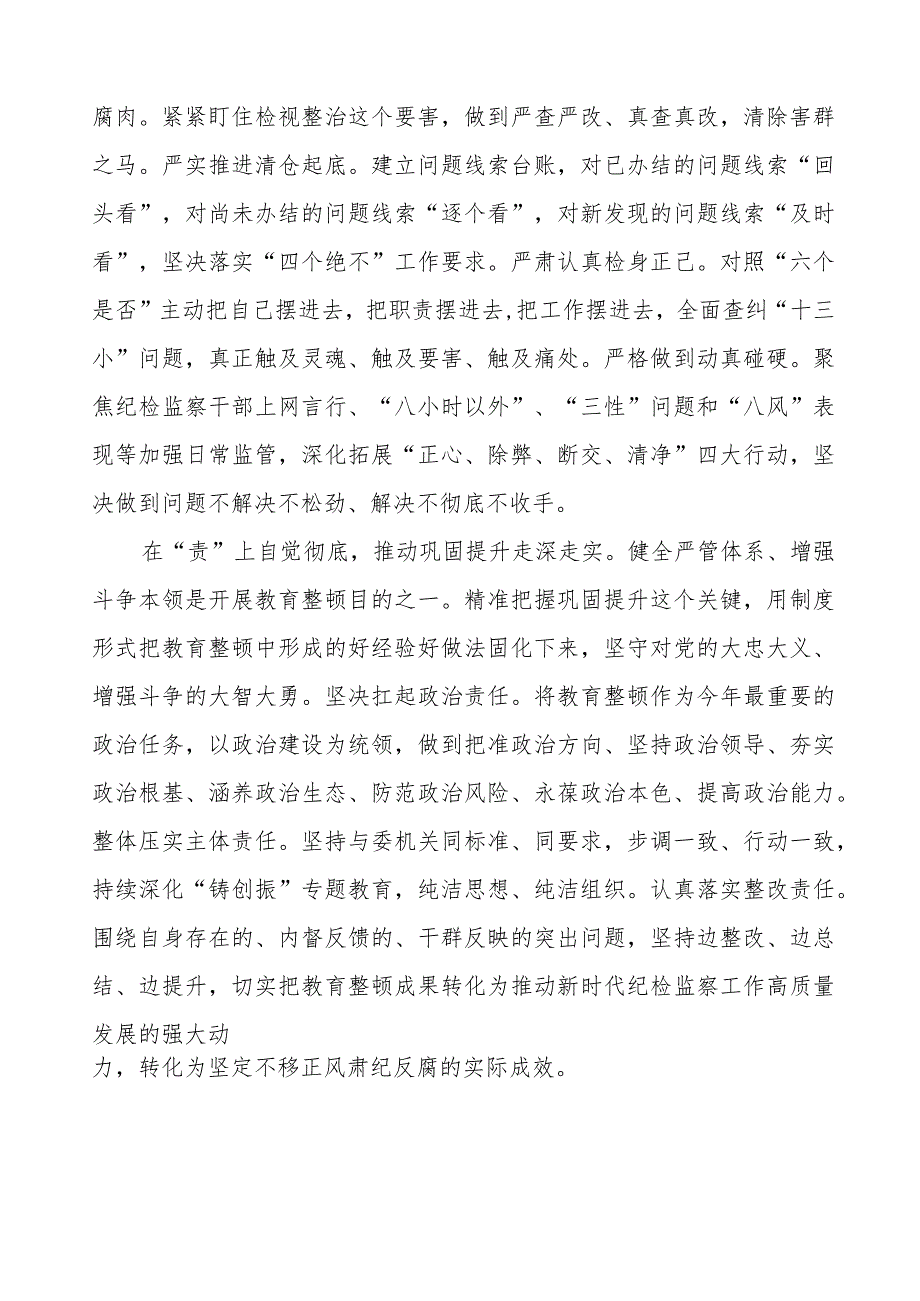 (四篇)纪检书记2023年纪检监察干部队伍教育整顿心得体会.docx_第2页