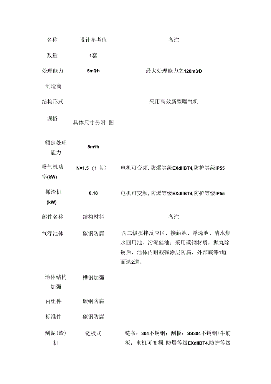 采出水处理一体化集成装置气浮装置技术规格书.docx_第3页