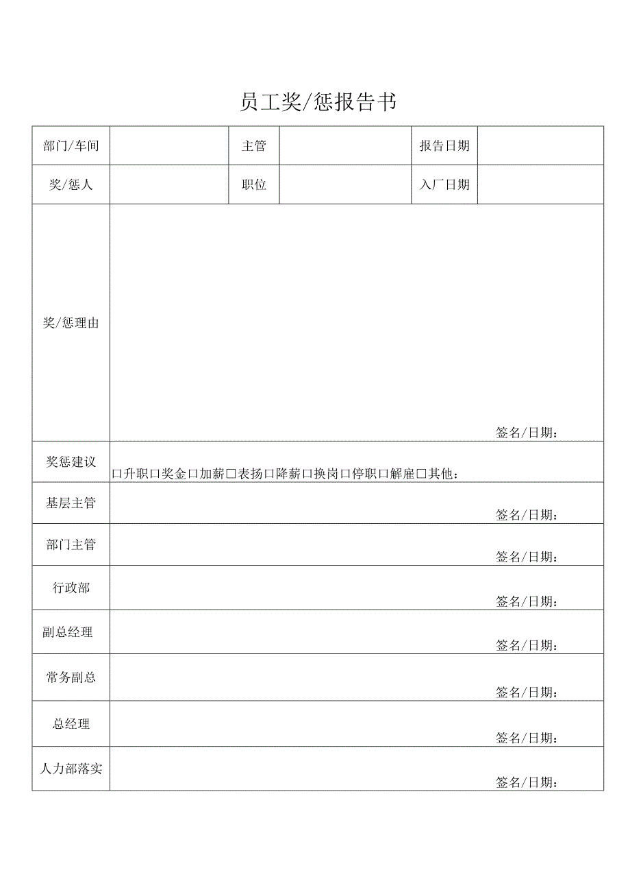 员工奖惩报告书.docx_第1页