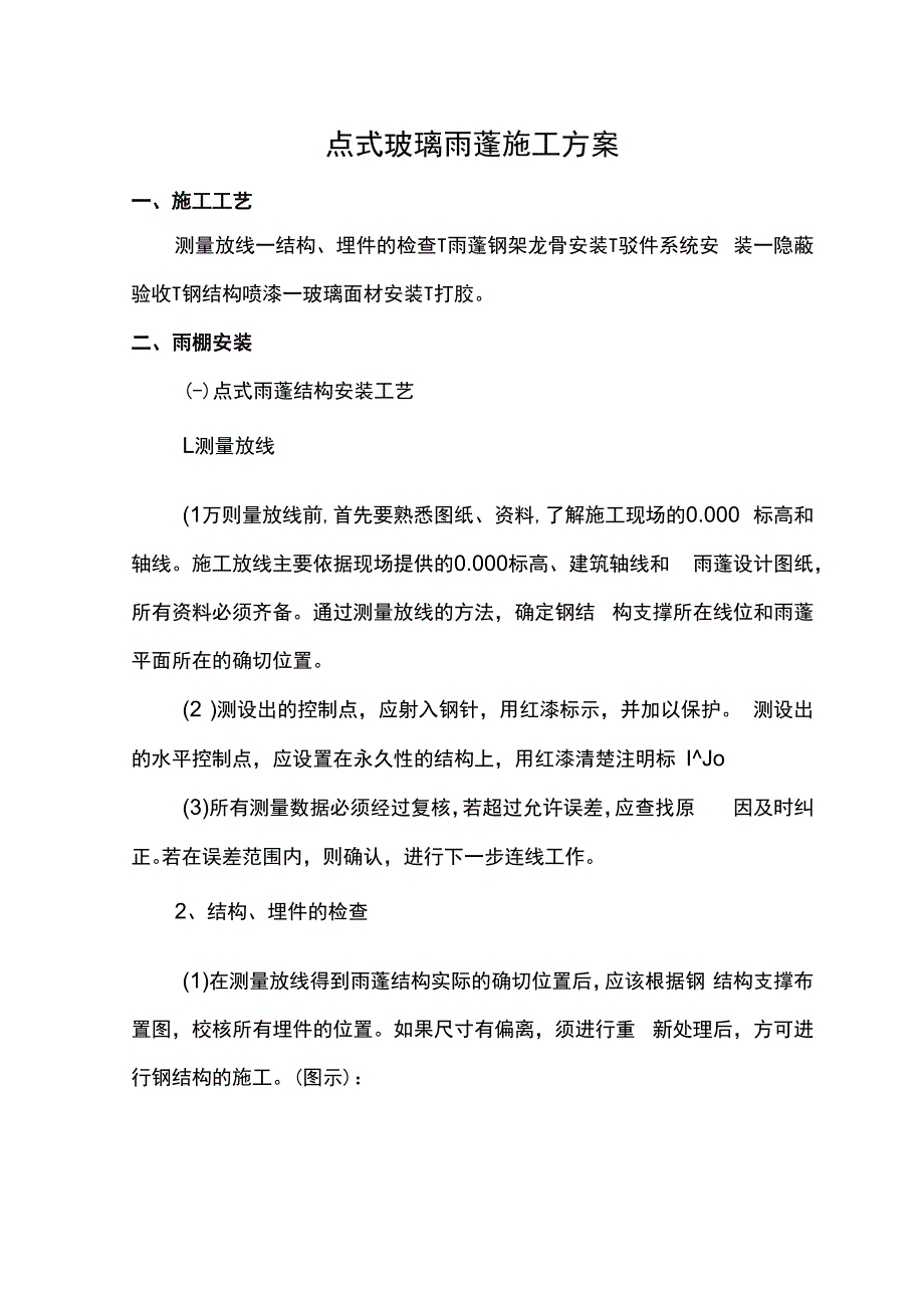 建筑工程点式玻璃雨蓬施工方案.docx_第1页