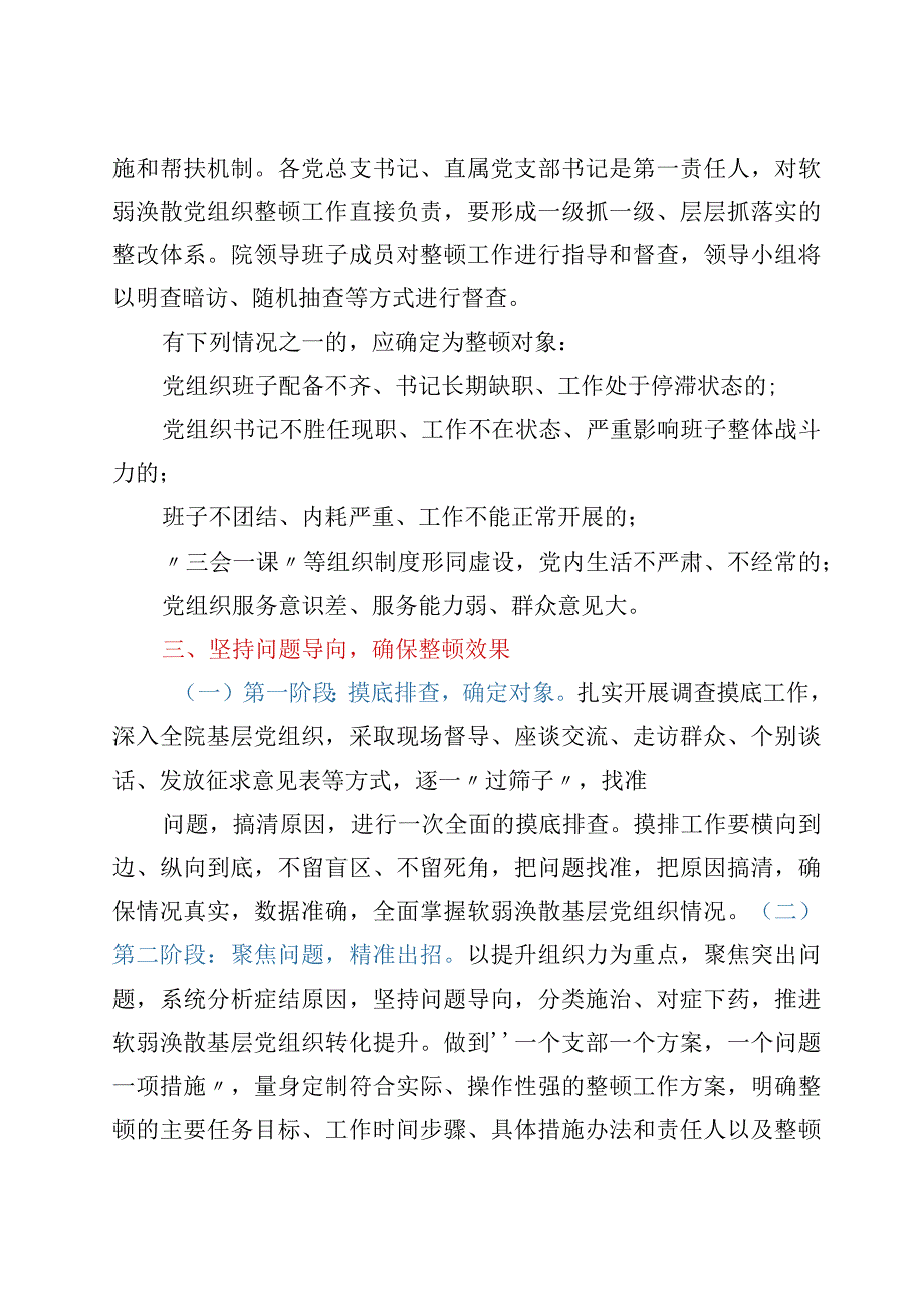 关于集中整顿软弱涣散基层党组织的工作方案（高校）.docx_第2页