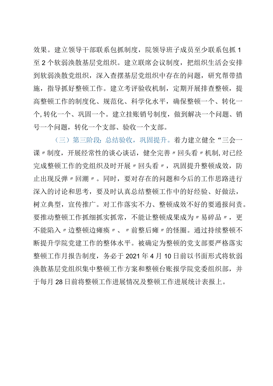 关于集中整顿软弱涣散基层党组织的工作方案（高校）.docx_第3页