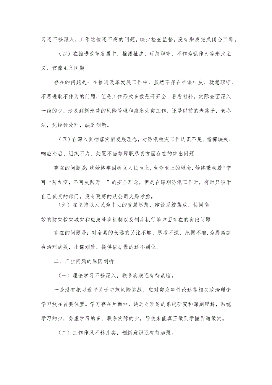 特大暴雨灾害追责问责以案促改组织生活会剖析整改报告.docx_第2页