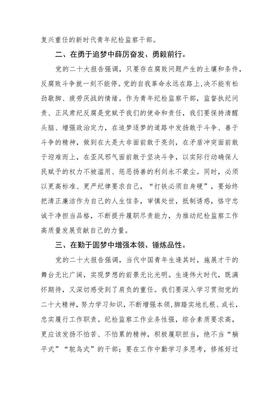 纪检监察干部关于学习贯彻党的二十大精神研讨发言材料六篇.docx_第2页