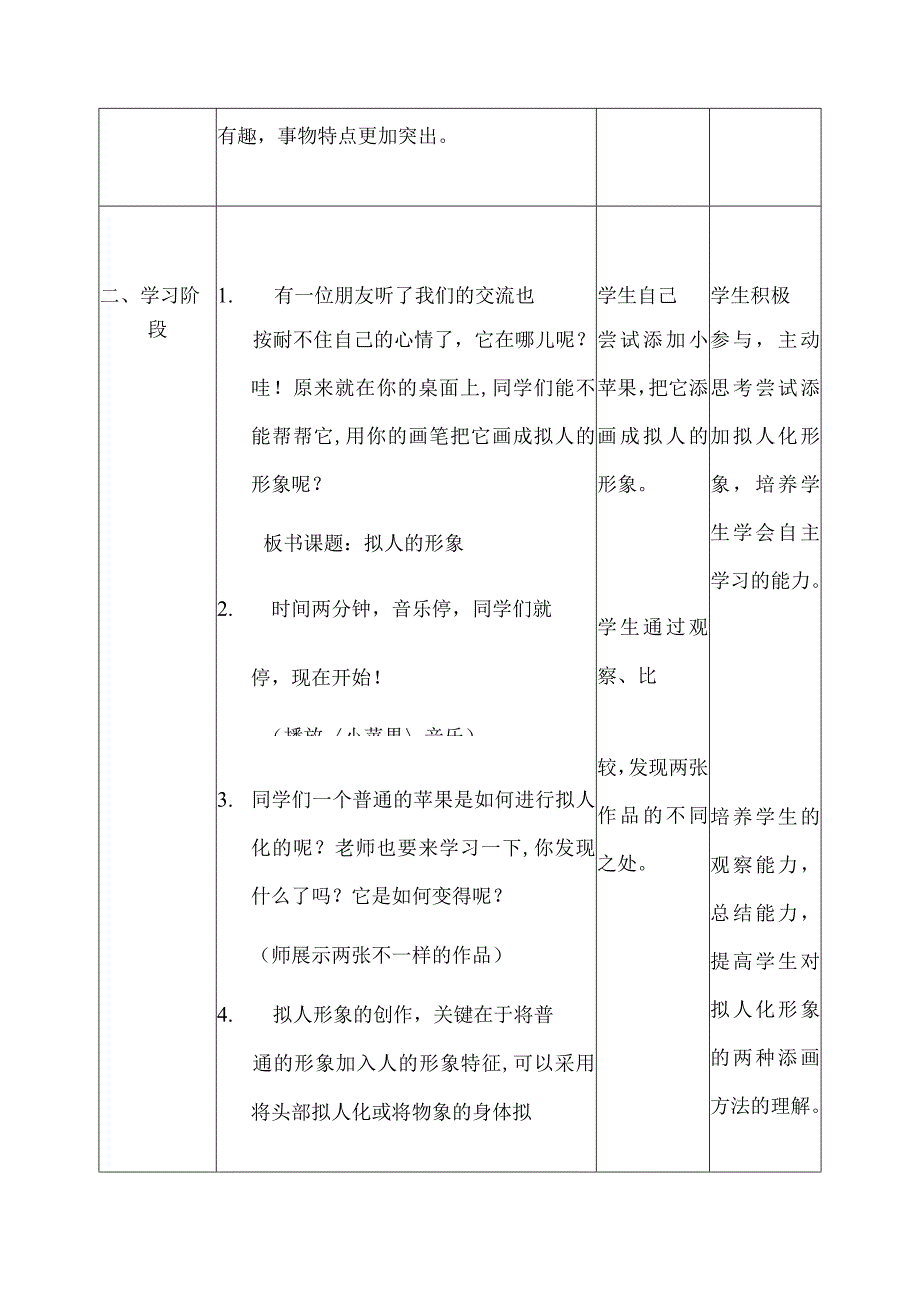 四年级美术（上册）第11课 《拟人的形象》 教学设计.docx_第3页