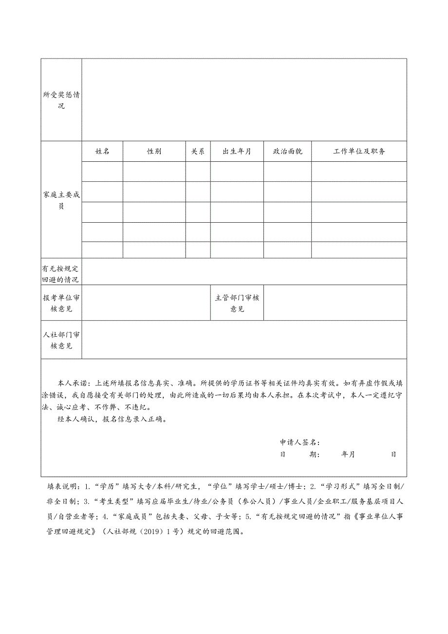 遂宁市船山区事业单位公开考核招聘工作人员资格审查表.docx_第2页