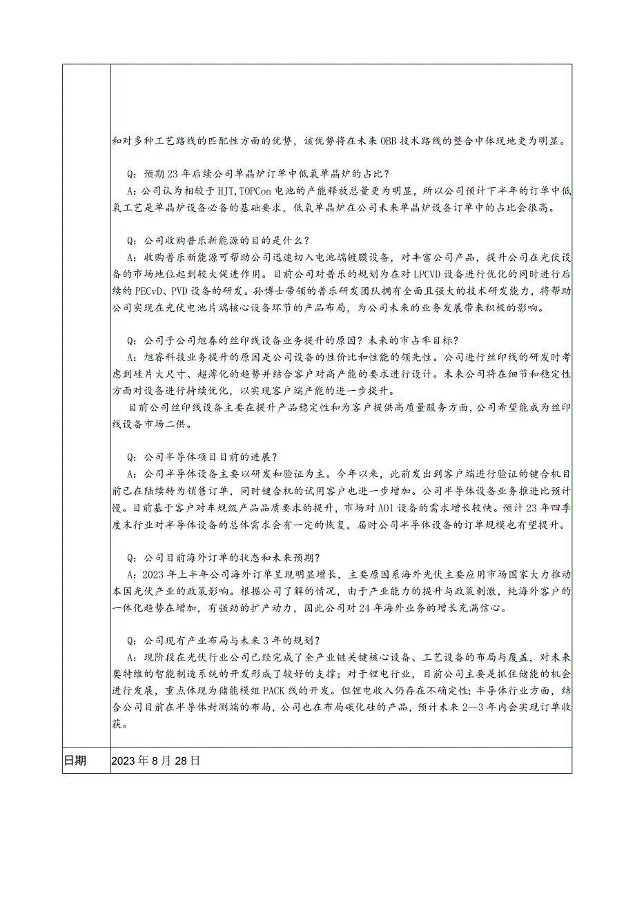 证券代码688516证券简称奥特维无锡奥特维科技股份有限公司投资者关系活动记录表.docx_第2页